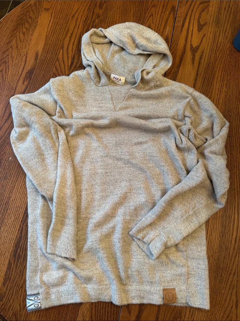 PAKA Tan Knit Hoodie Sweater